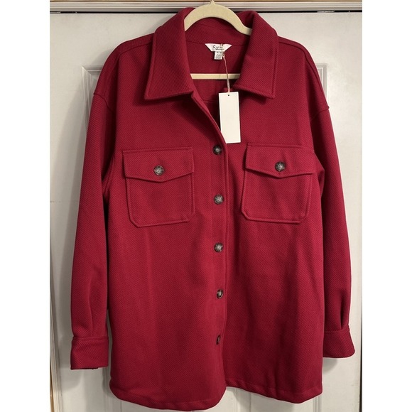 Pink Corduroy Jacket Shirt XL‎ Womens Cotton Button Up NWT Oversized Pockets - Picture 1 of 10